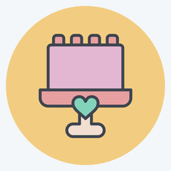 Fototapeta premium Icon Cake. related to Decoration symbol. color mate style. simple design editable. simple illustration