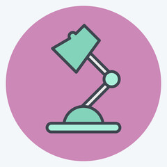 Icon Desk Lamp. related to Decoration symbol. color mate style. simple design editable. simple illustration