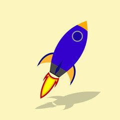 The rocket icon design is suitable to be used as part of a drawing book themed design