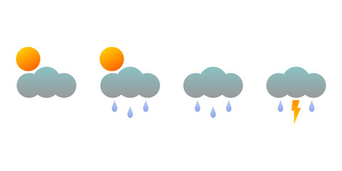 Set climate change meteorology weather forecast icon vector design