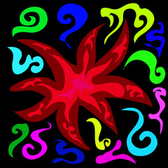 Colorful liquid doodle hand drawn vector design