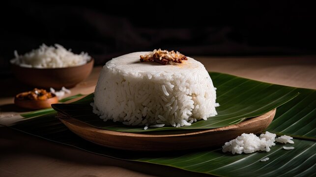 Food photography of rice and curry on a table