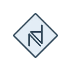 Color illustration icon for nd letter