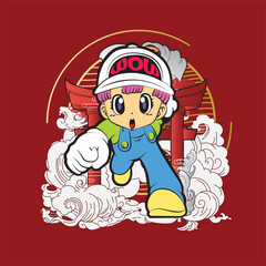 the rich kid illustration design for children's day event
