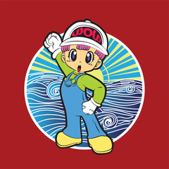 the rich kid illustration design for children's day event
