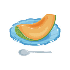 皿に盛られた赤肉メロン