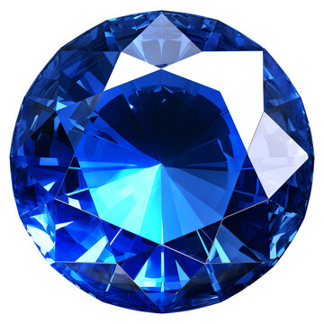 Sapphire blue gem jewel isolated - Generative AI