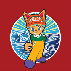 the rich cat illustration design for sukajan is mean japan traditional cloth or t-shirt with digital hand drawn Embroidery Men T-shirts Summer Casual Short Sleeve Hip Hop T Shirt Streetwear