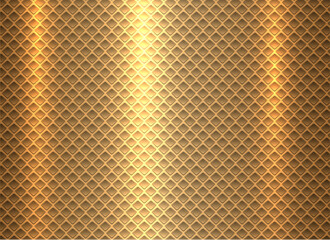 Gold shiny metallic background with squares perforated pattern