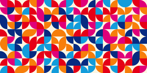 Abstract trendy geometric pattern background. Bauhaus Style Pattern wallpaper.