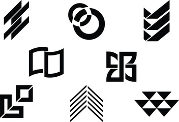 creative letter logo icon set. design for business of luxury, elegant, simple.