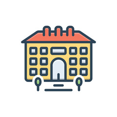 Color illustration icon for colonial 