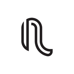 initial letter n round outline logo vector