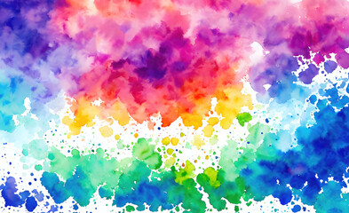 Watercolors abstarct background on white, abstract art made from watercolor paint splashes, wet on wet and splattering style. Generative AI.