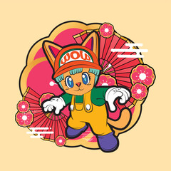 the rich cat illustration design for sukajan is mean japan traditional cloth or t-shirt with digital hand drawn Embroidery Men T-shirts Summer Casual Short Sleeve Hip Hop T Shirt Streetwear