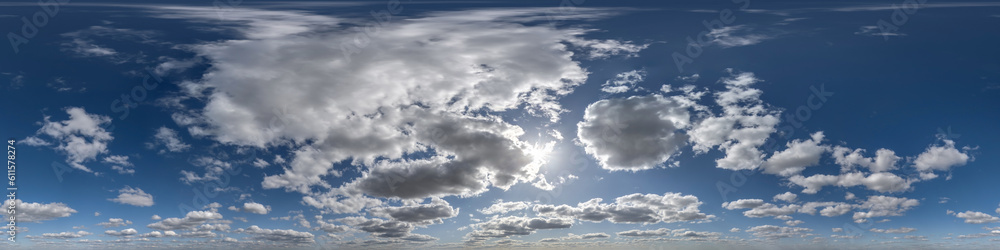 Canvas Prints blue skybox with cumulus clouds as seamless hdri 360 panorama with zenith in spherical equirectangul