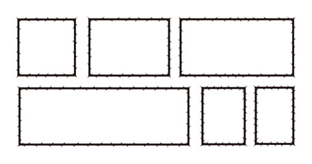 vector set of square shape border frames in pointed style, design ornament for banner, greeting card, poster, social media.