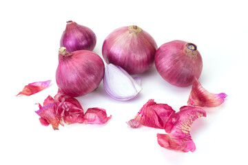 The Shallot on white background