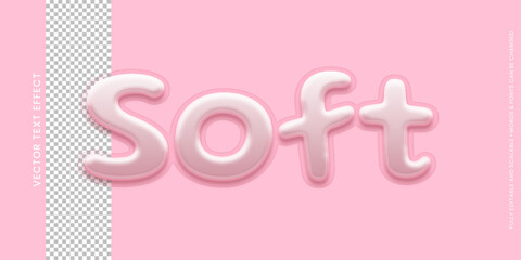 Soft text editable 3d style text tittle