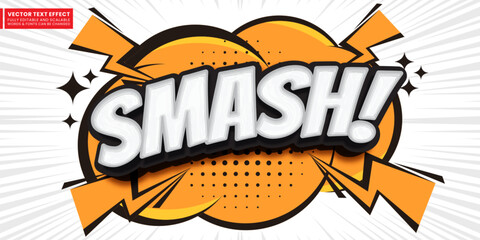 Smash comic book text effect editable three dimension font style