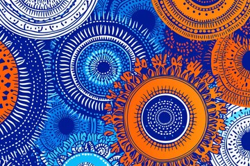 Abstract illustration of Mandala. Hand drawn painting texture. AI abstract image.