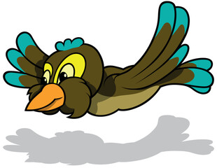 Flying Brown Sparrow from Profile