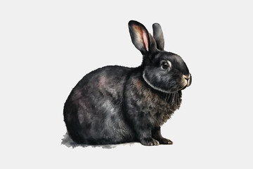 watercolor rabbit isolated on white background