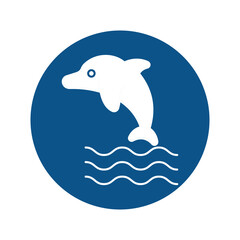 Obraz premium Fish jumping Vector Icon easily modify