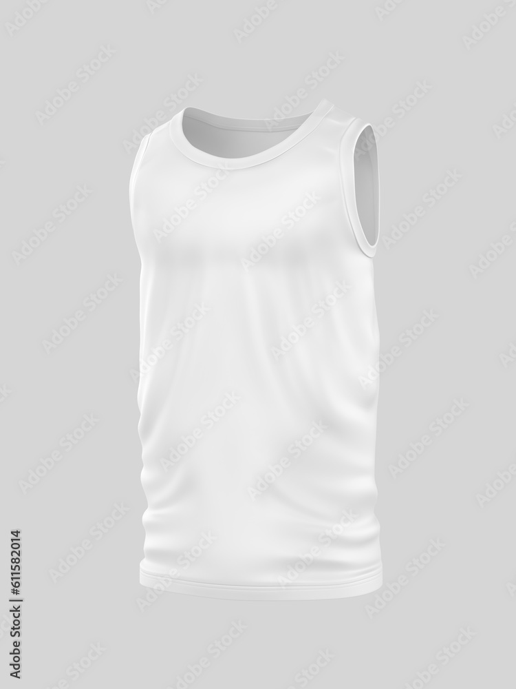 Wall mural men's tank top blank template 3d illustration mockup.