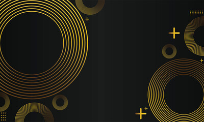 abstract gold geometric on black background
