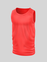 Men's Tank Top Blank Template 3d illustration mockup.