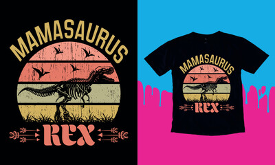 Dinosaur with surfboard cartoon tshirt design concept.