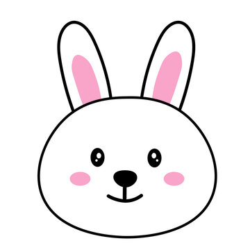 Rabbit Cute Animals Face Cartoon
