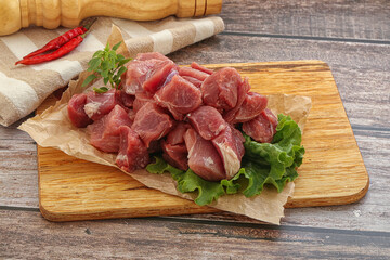 Raw pork cube for roast