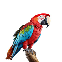 Colorfull macaw parrot transparent background.