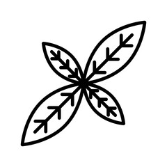 basil leaf icon illustration vector with line style