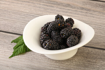 Natural organic blackberry in the bowl