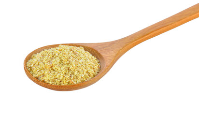 Wheat germ in wood spoon on transparent png