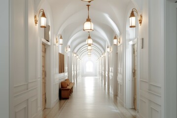 Decorated hallway vintage style. Generate Ai