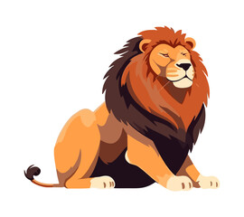 vector illustration lion feline