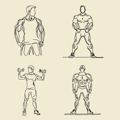 Gym Trainer sketch vector silhouette