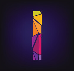 letter I colorful logo. I logo pixel triangle geometric. Hexagon letter I colorful logo abstract design