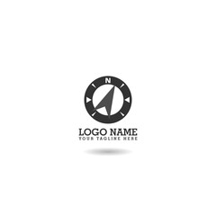 Compass Navigation Logo Template icon with shadow