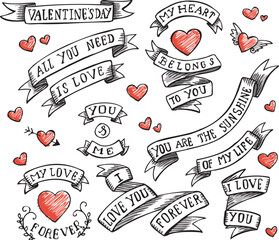 Banner san valentin, dia de los enamorados, cartel, San Valentín, amor