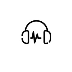 communication headset sign symbol vector