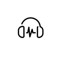 communication headset sign symbol vector