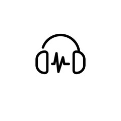 communication headset sign symbol vector