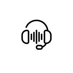 communication headset sign symbol vector