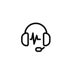 communication headset sign symbol vector