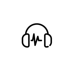 communication headset sign symbol vector